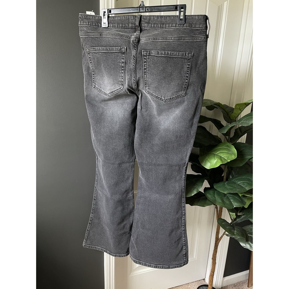 Hollister High-Rise Flared Gray Denim Jeans Women's 16R 5-Pocket Button Logo - Picture 4 of 5